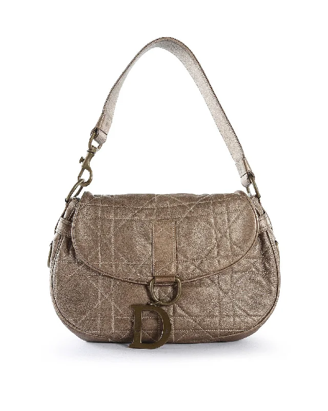 Luxury, Redefined: Dior Bags for Every OccasionCHRISTIAN DIOR Bronze Lambskin Leather Cannage Flap Shoulder Bag