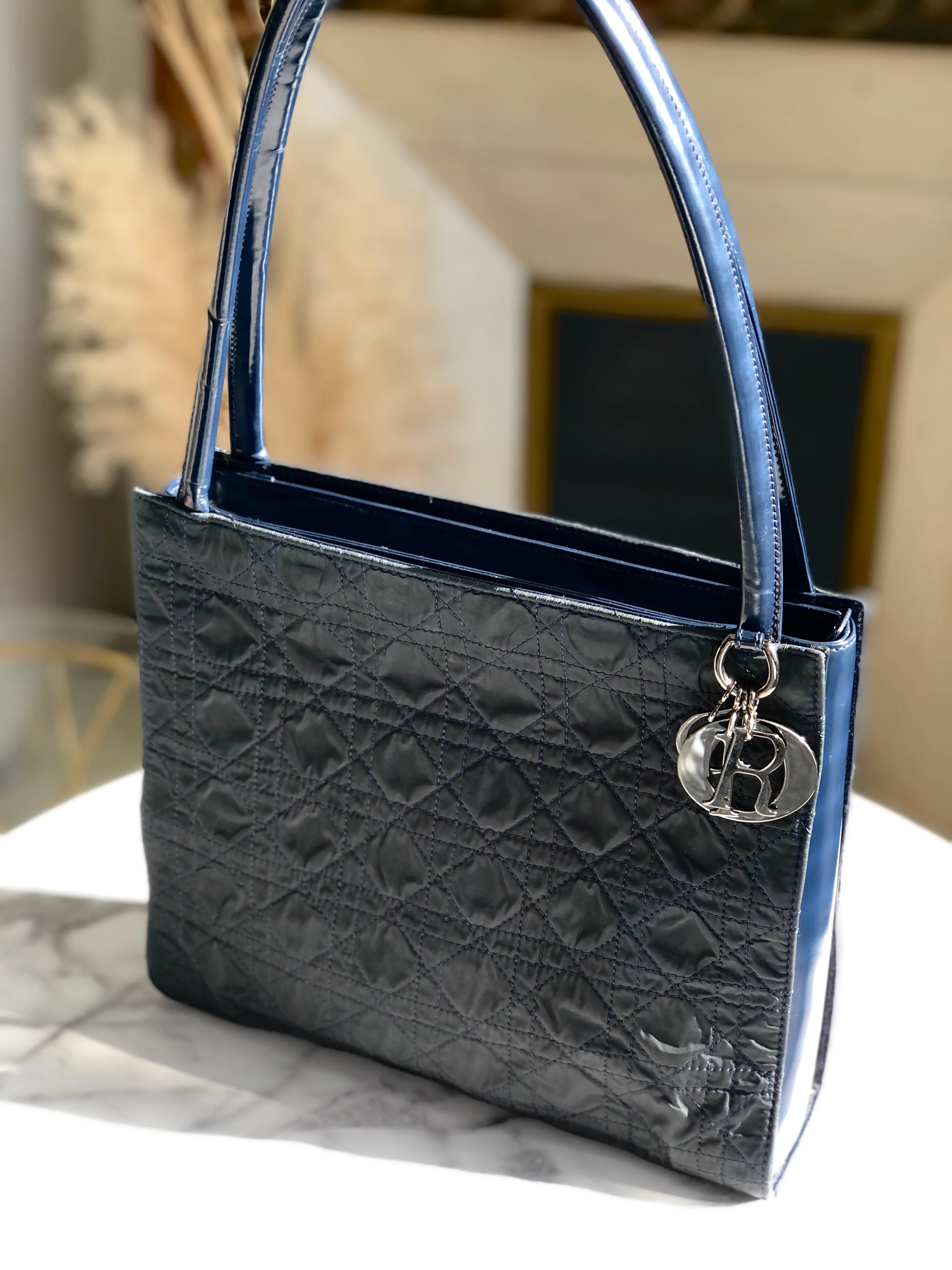 Effortlessly Chic: Dior Bags for Every DayChristian Dior Cannage Charm Nylon Shoulderbag Handbag Black Vintage Old k2mj4v