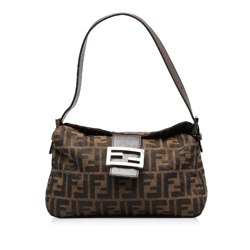 Fendi Push Lock Bag -Fendi Zucca Double Flap Canvas Baguette (SHG-xPKfDO)