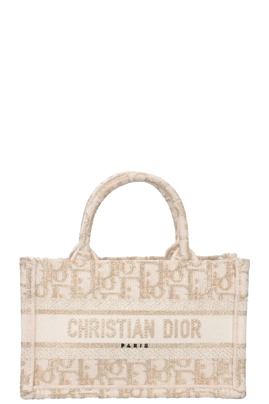 Crafted to Perfection: Dior BagsCHRISTIAN DIOR Mini Tote Bag Oblique Ivory Gold