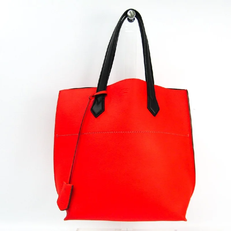 Fendi Metallic Finish Bag -Fendi Red Leather All In Small Shopping Tote (SHA-46453)