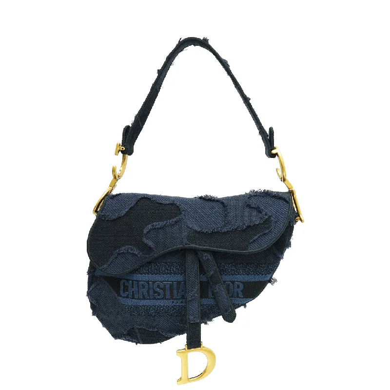 Elevate Your Fashion Game with DiorChristian Dior Bicolor Embroidered Camouflage Saddle Bag