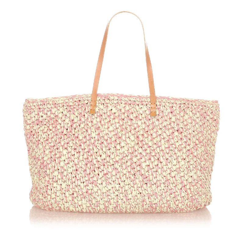 Fendi Woven Chain Bag -Fendi Raffia Tote Bag (SHG-20578)