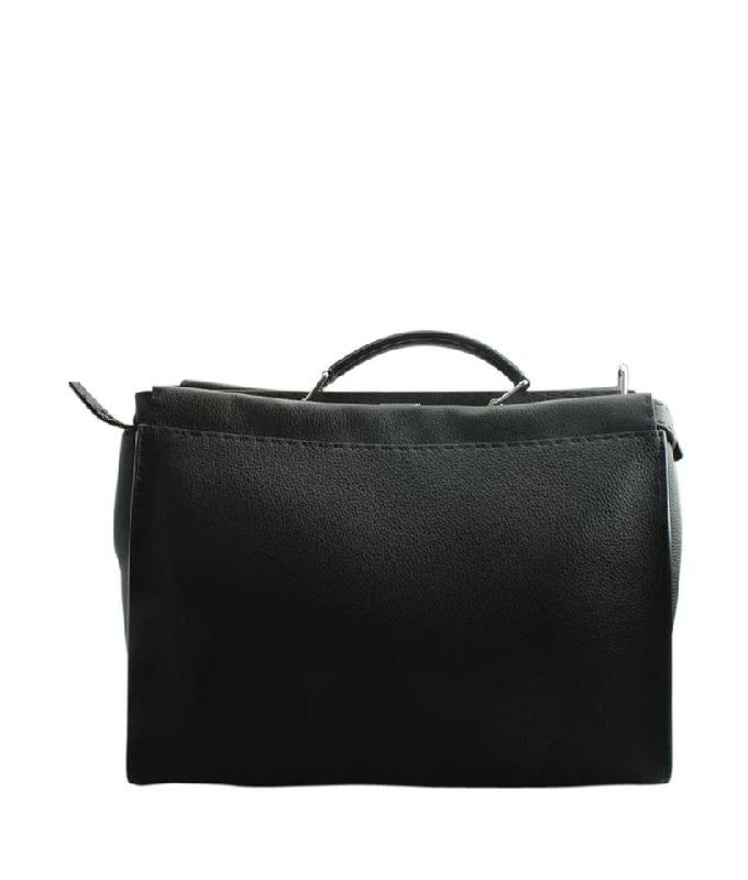 Fendi Minimalist Icon -Fendi Peekaboo Black Leather Tote