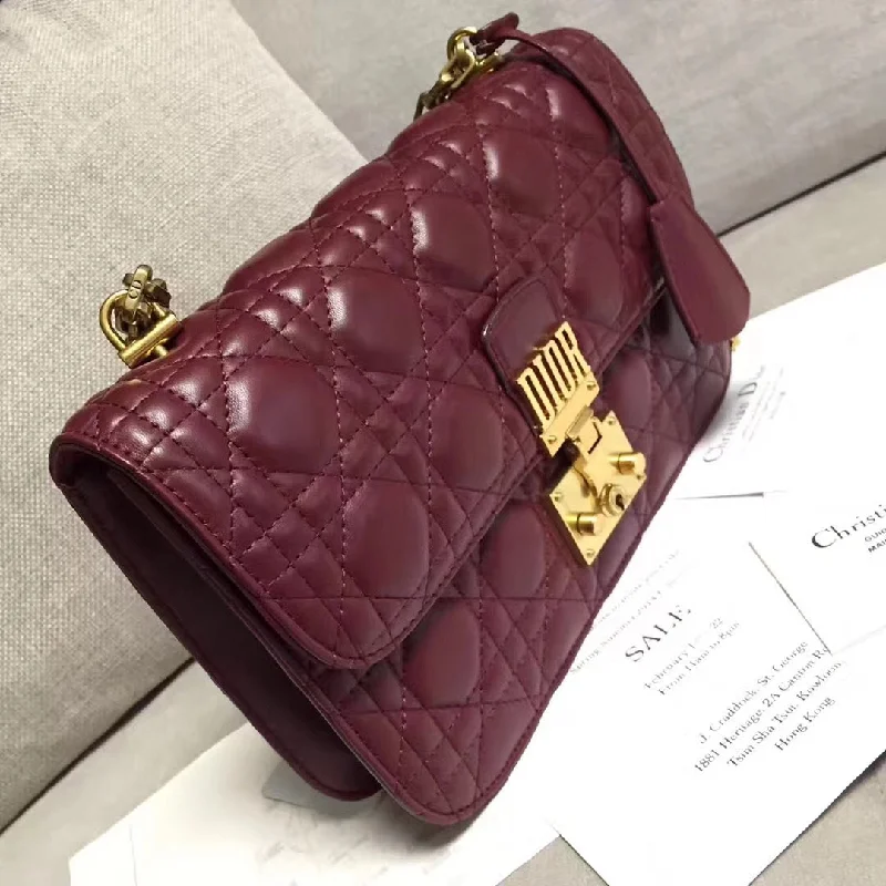 Discover Dior’s Iconic Handbags CollectionChristian Dioraddict Flap Bag In Bordeaux Lambskin