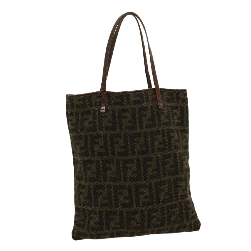 Fendi Luxe Essential -FENDI Zucca Canvas Tote Bag Wool Brown  am2733g