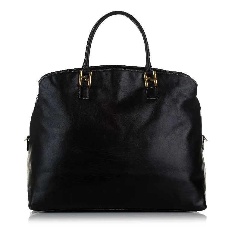 Fendi Push Lock Bag -Fendi FF Leather Tote