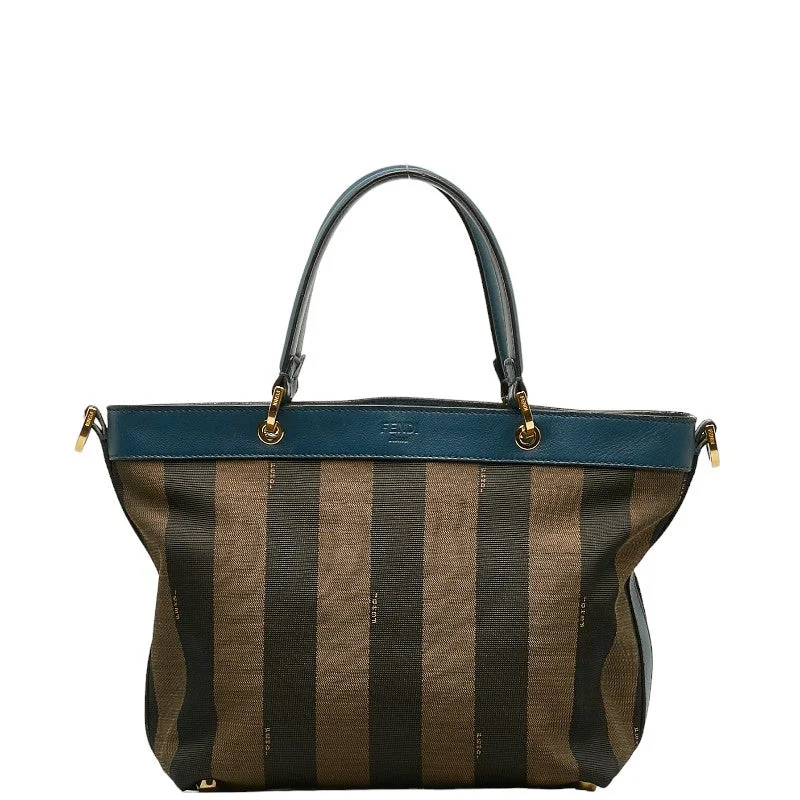 Fendi Luxe Essential -FENDI FENDI PECAN 8BN253 Handbag Canvas/ Karki Blue Lady Fender