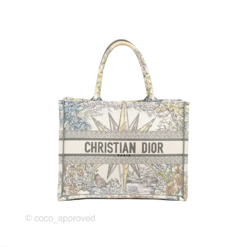 Luxury and Innovation in Every Dior BagChristian Dior Medium(Old Small) Book Tote White Multicolor Rêve d'Infini Embroidery