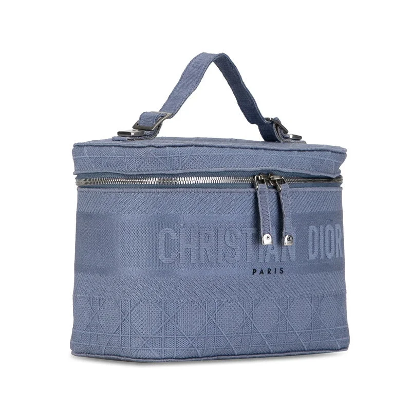 Elevate Your Look with a Dior BagDior Lady Embroidery Vanity Bag Handbag Blue Pearl   Dior