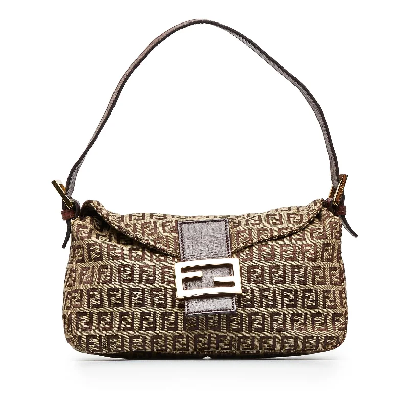 Fendi Luxe Essential -Fendi Zucchino Double Flap Baguette (SHG-30Rj5M)