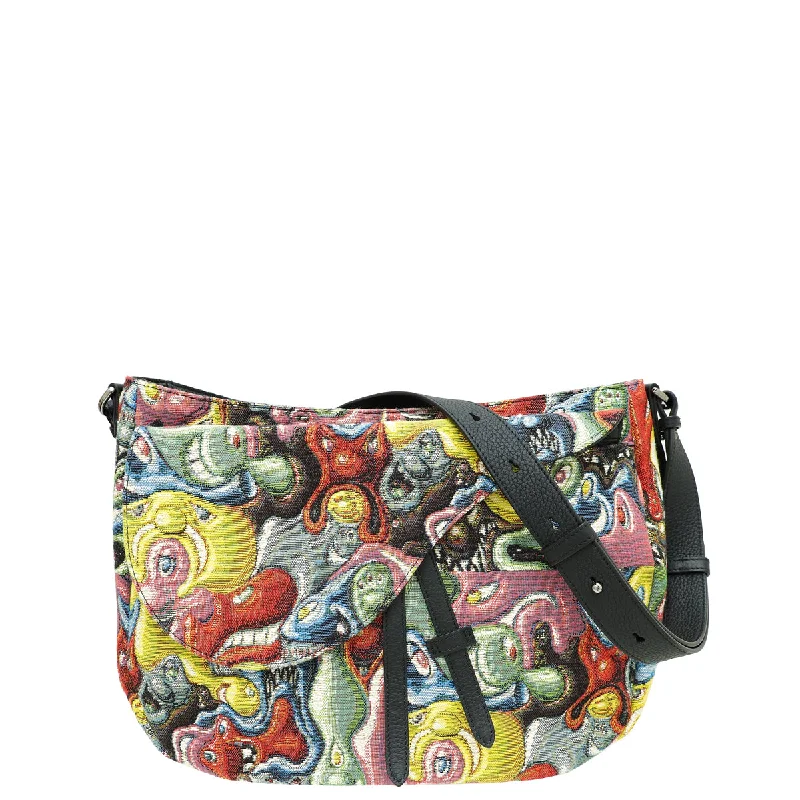 Dior Bags: Luxury Like No OtherChristian Dior Multicolor X Kenny Scharf Jacquard Printed Soft Saddle Bag