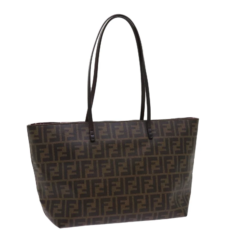 Fendi Push Lock Bag -FENDI Zucca Canvas Tote Bag Black Brown  63397