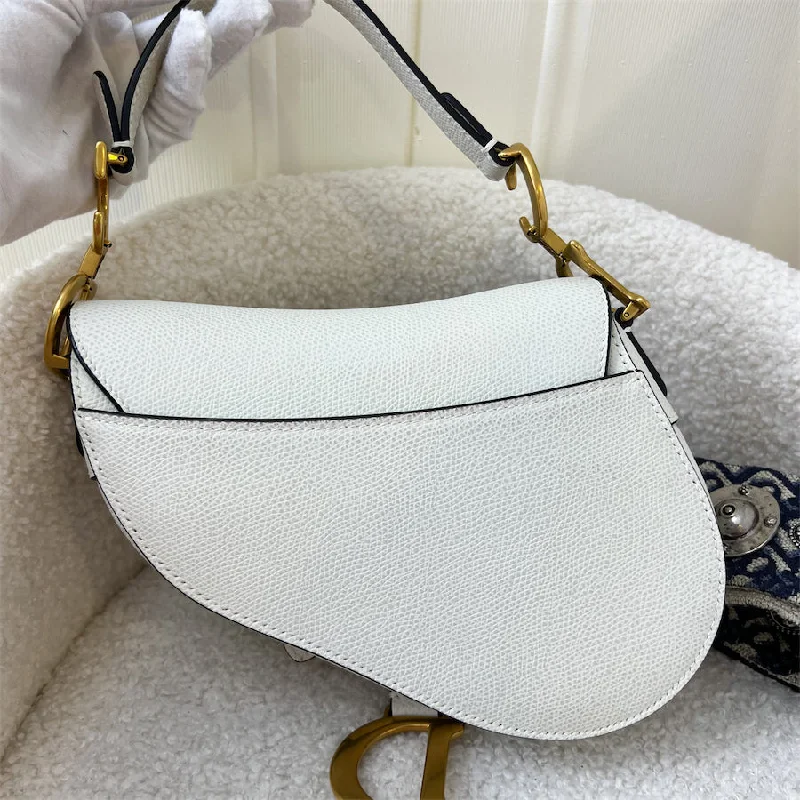 The Perfect Dior Bag for Every SeasonDior Mini Saddle Bag In White Grained Calfskin GHW + Strap