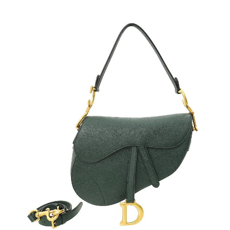 Iconic Dior Designs for Every OccasionChristian Dior Forest Green Saddle Medium Bag W/ Strap