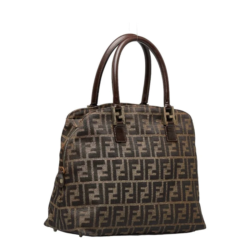 Fendi Chevron Quilted Bag -Fendi Zucca Handbag Tote Bag Brown Canvas Leather  Fendi