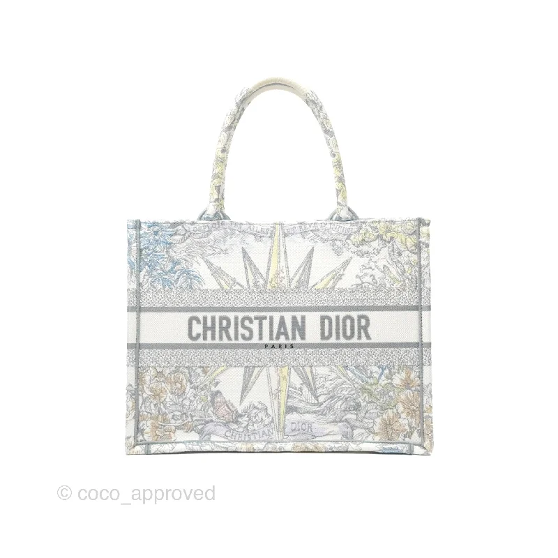 Elevate Your Look with a Dior HandbagChristian Dior Medium(Old Small) Book Tote White Multicolor Rêve d'Infini Embroidery