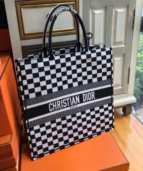 The Ultimate in Luxury: Dior BagsDior Book Tote Bag In Black And White Checkered Canvas