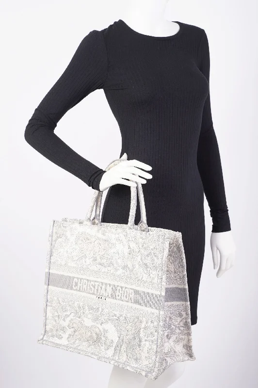 The Perfect Dior Bag for Every OccasionChristian Dior Womens Book Tote Grey Toile De Jouy Grey / White Canvas Large