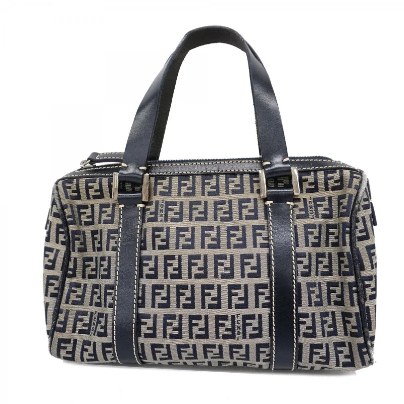 Fendi Metallic Finish Bag -Fendi Zucchino Nylon Canvas Navy Handbag for Women