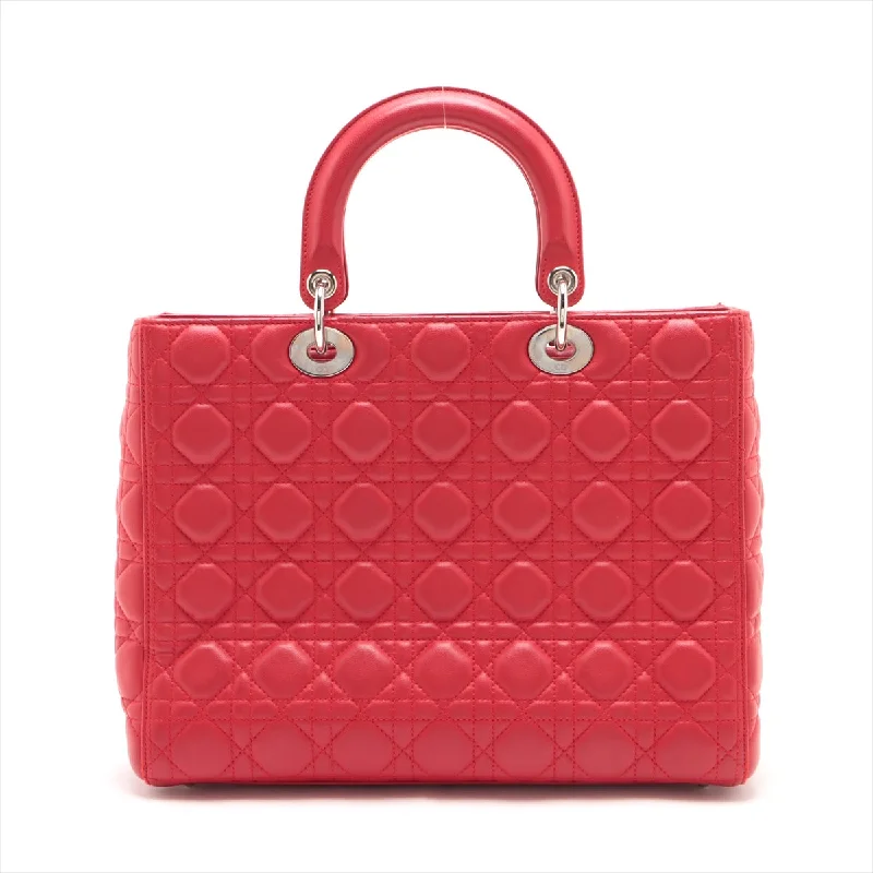 Luxury in Every Stitch: Dior BagsChristian Dior  Dior Lady Lodge Leather 2WAY Handbag Red Dove