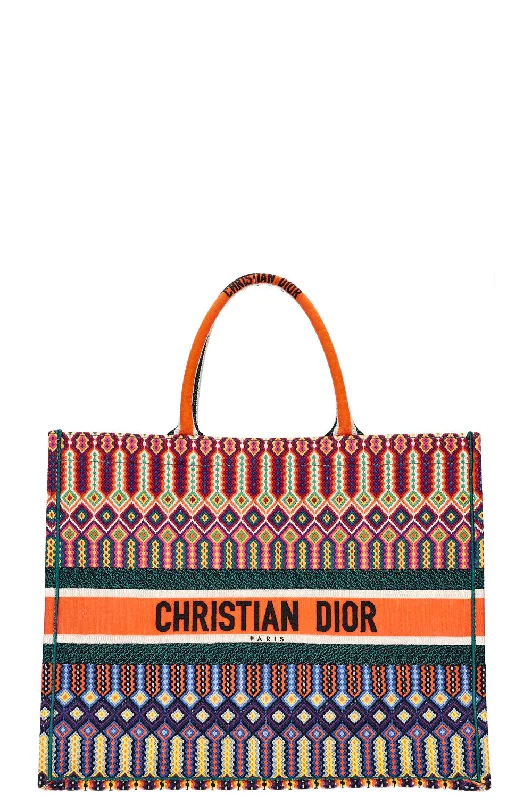 Add a Touch of Dior to Your WardrobeCHRISTIAN DIOR Book Tote Large Orange Green