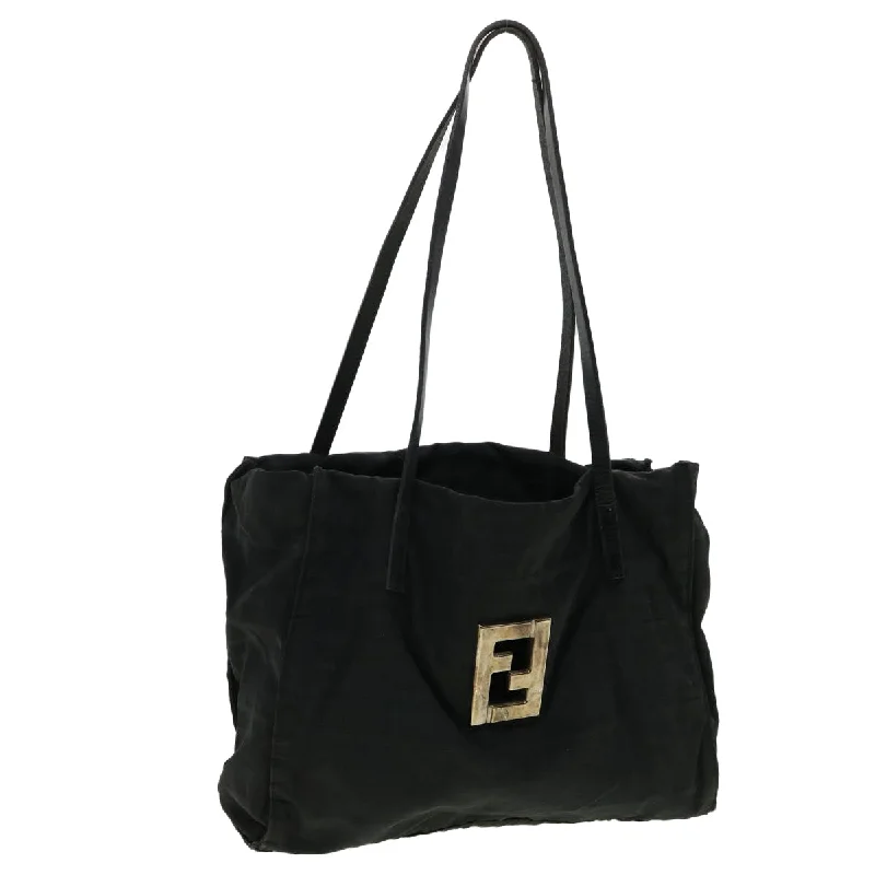 Fendi Gold-Plated Bag -FENDI Zucca Canvas Tote Bag Nylon Black  rd3648