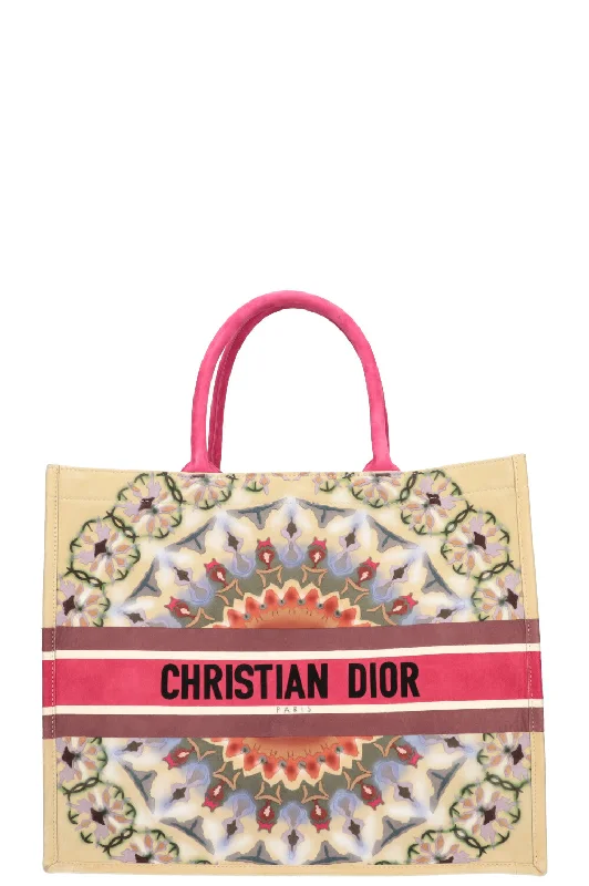 Iconic Dior Designs for Every OccasionCHRISTIAN DIOR KaleiDiorscopic Book Tote Large Suede Beige