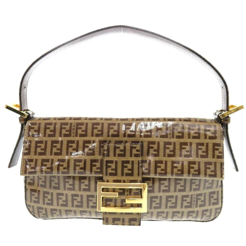 Fendi Handcrafted Excellence -Fendi Zucchino Mamma Bucket Coated Canvas Brown Handbag 0894FENDI