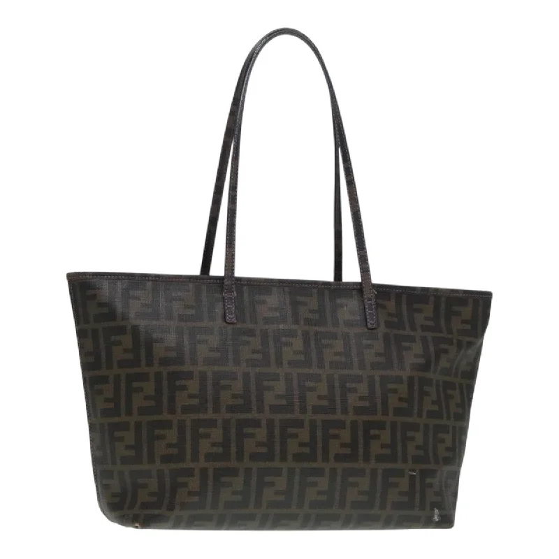 Fendi Timeless Parisian Style -FENDI Zucca Canvas Tote Bag Brown Black Silver  ep5784