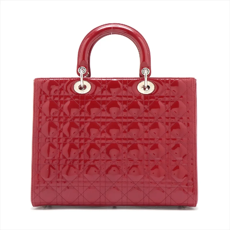 Dior: Luxury Crafted for the Modern WomanChristian Dior  Dior Patent Leather 2WAY Handbag Red Ride