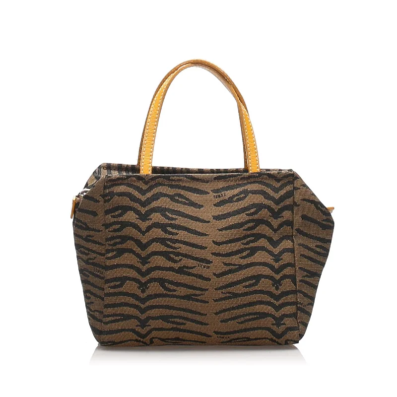 Fendi Vintage Collector’s Item -Fendi Tiger Print Canvas Handbag (SHG-10924)