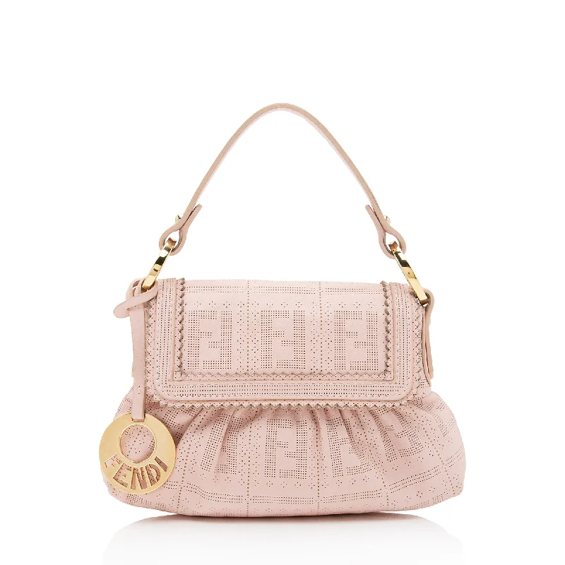 Fendi Designer Investment Piece -Fendi FF Perforated Leather Chef Mini Flap Bag (SHF-OTJSCU)