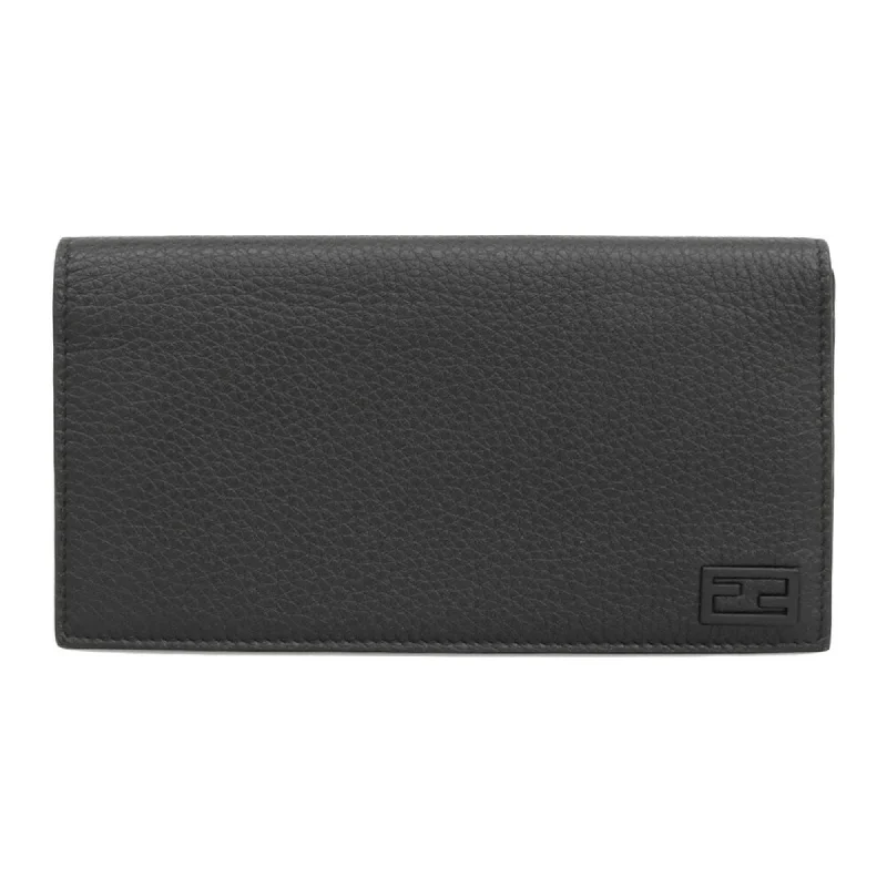 Fendi Woven Chain Bag -Fendi FENDI FF folio long wallet leather black