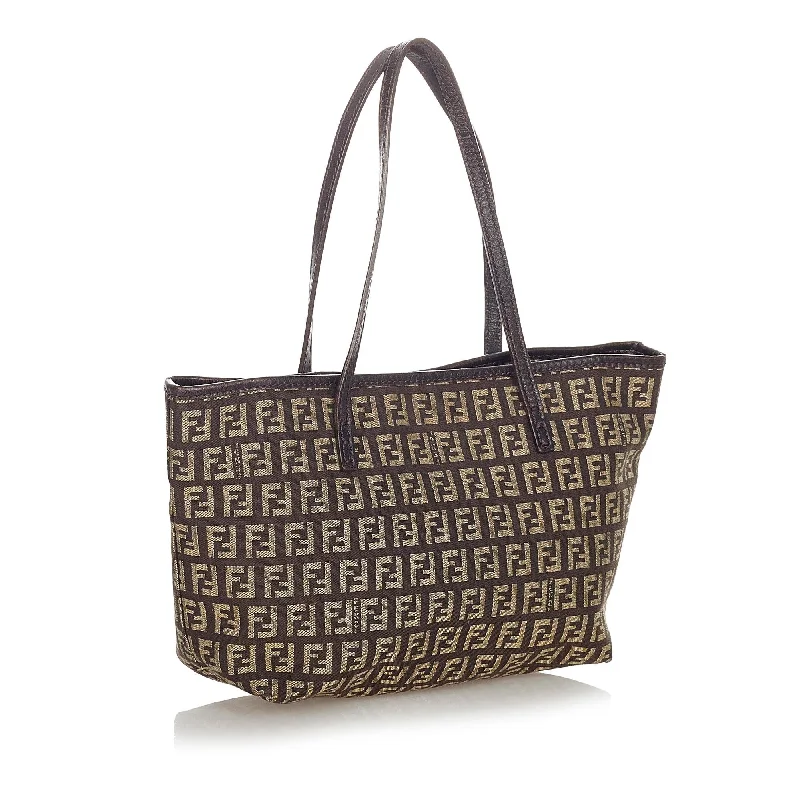 Fendi Timeless Parisian Style -Fendi Zucchino Canvas Tote Bag (SHG-23843)