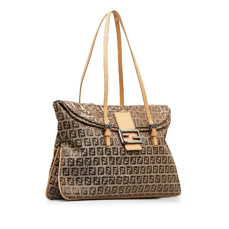 Fendi Street Style Must-Have -Brown Fendi Zucchino Double Flap Tote