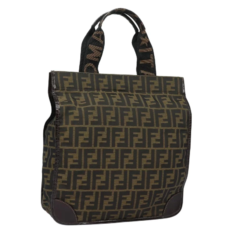 Fendi Iconic Luxury Staple -FENDI Zucca Canvas Tote Bag Brown Black  ep4791