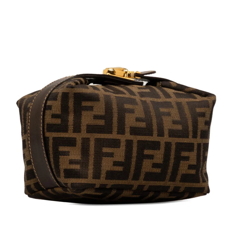 Fendi Designer Investment Piece -Fendi Zucca Mini Bag Handbag Pochette 26360 Brown Beige Canvas Leather  Fendi