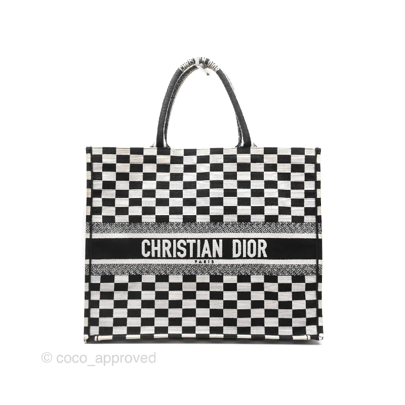 Sophisticated Accessories: Dior BagsChristian Dior Large Book Tote Checkered Black/ White Canvas