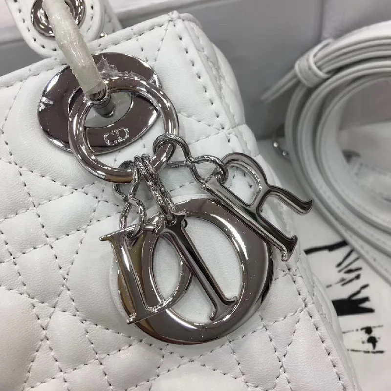 Timeless and Iconic: Dior HandbagsDior Lady Dior Mini Chain Bag In White Lambskin