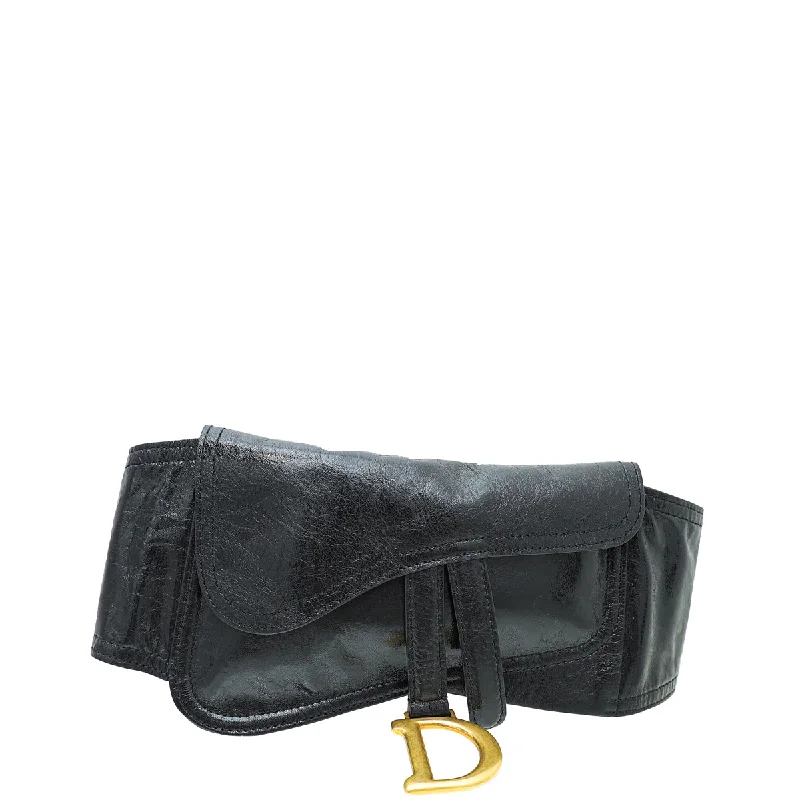 Experience the Art of Dior with Every BagChristian Dior Black Saddle Belt Bag