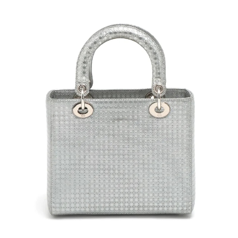 Invest in Timeless Elegance with Dior BagsChristian Dior Leather 2WAY Handbag Silver