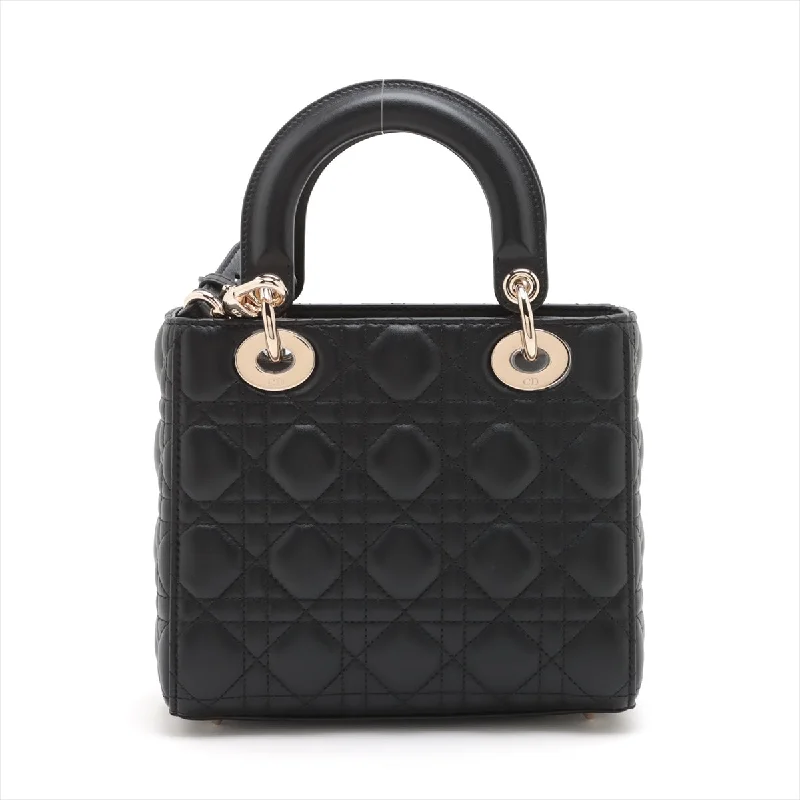 Mastering the Art of Fashion with DiorChristian Dior Miley Dior Lady Leather 2WAY Handbag Black  Charm