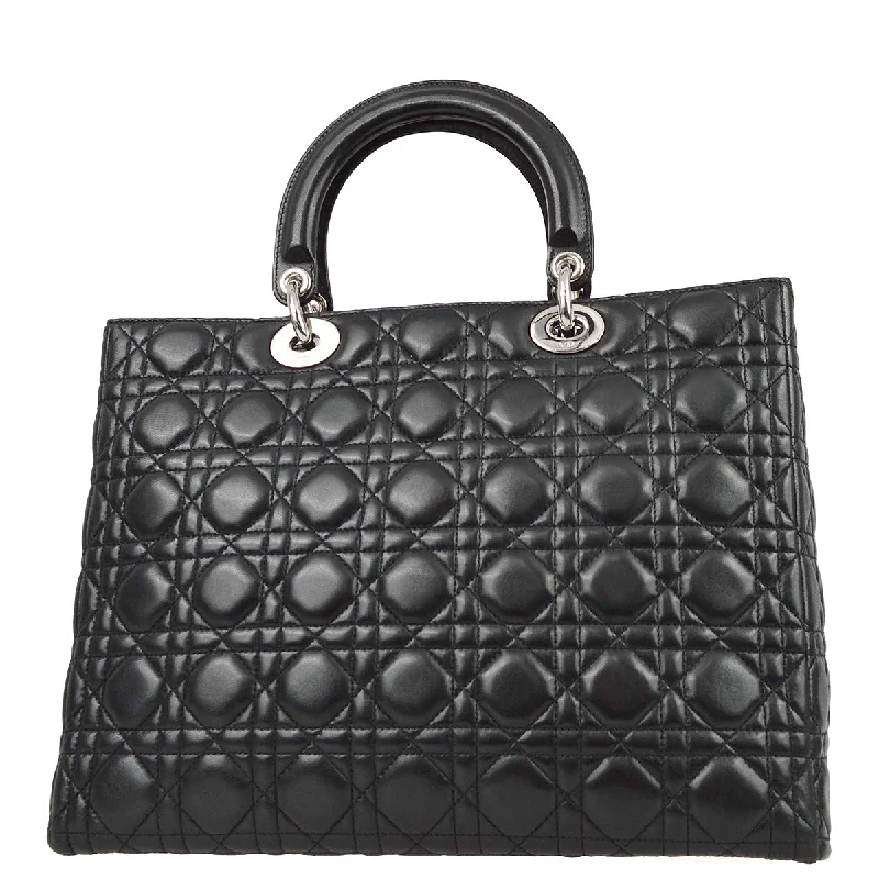 Dior’s Premium Leather Bags CollectionChristian Dior 2004 Black Lambskin Lady Dior Cannage 2way Handbag