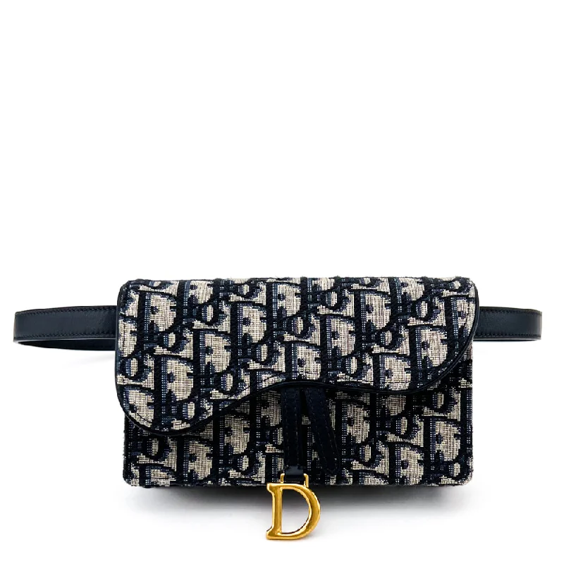 Timeless Elegance: Dior Bag CollectionChristian Dior Blue Oblique Saddle Belt Pouch Bag