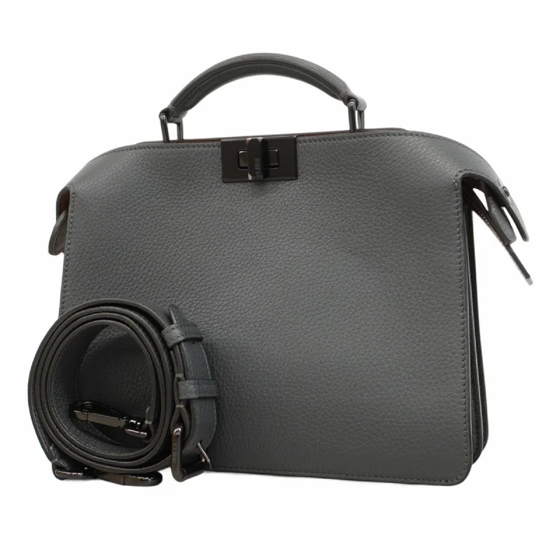 Fendi Buckle Detail Bag -Fendi handbag peekaboo i see you leather grey ladies