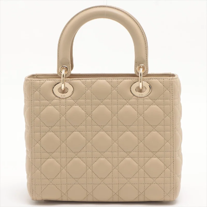 Elevate Your Wardrobe with DiorLady Dior Medium Cannage Leather Beige Bag