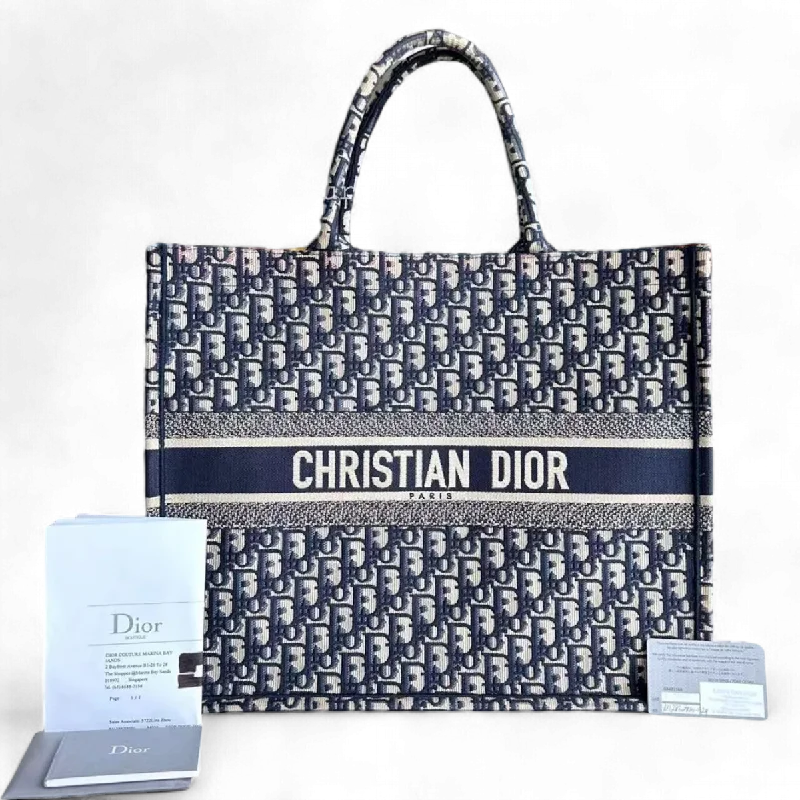 Elevate Your Fashion Game with DiorDior Book Tote - Large Canvas Monogram Dark Blue