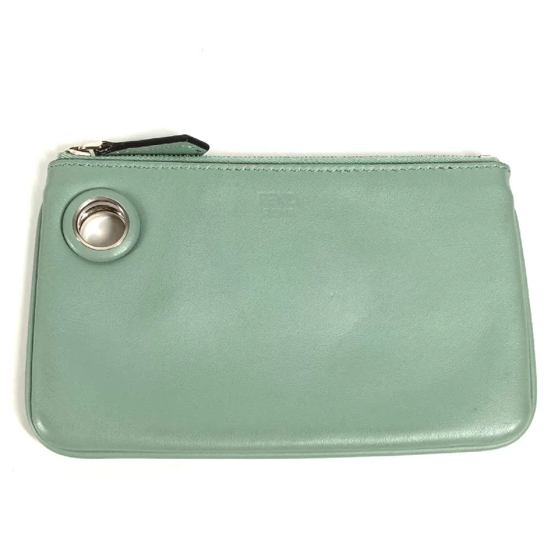 Fendi Oversized Clutch -Fendi 8BS007 coin purse Wallet Pouch Green