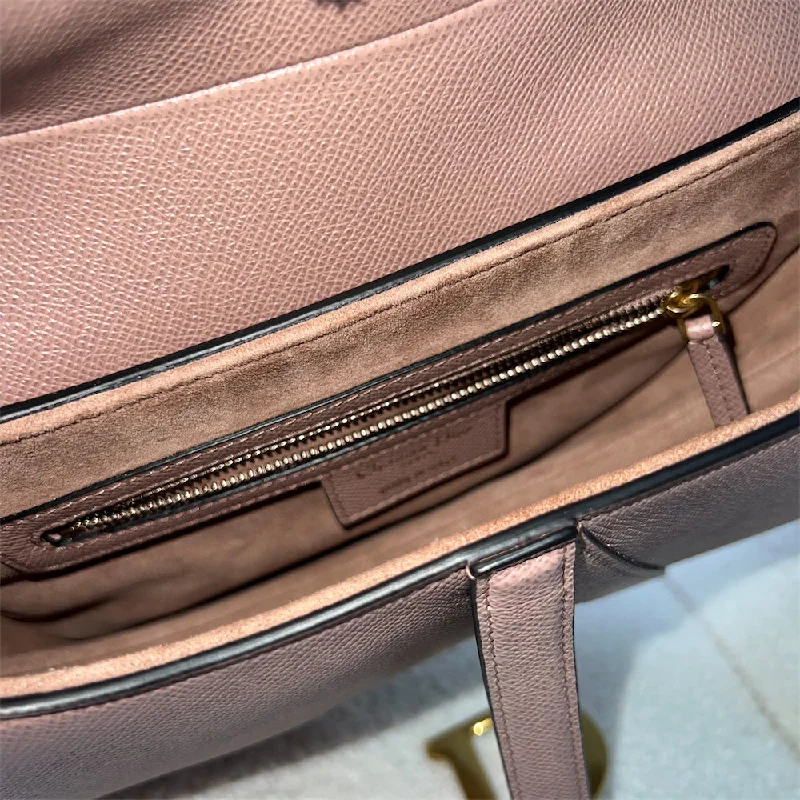 Luxury in Every Stitch: Dior BagsDior Medium Saddle Bag in Blush Pink Grained Calfskin AGHW